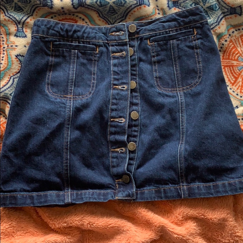 TopShop denim button up skirt